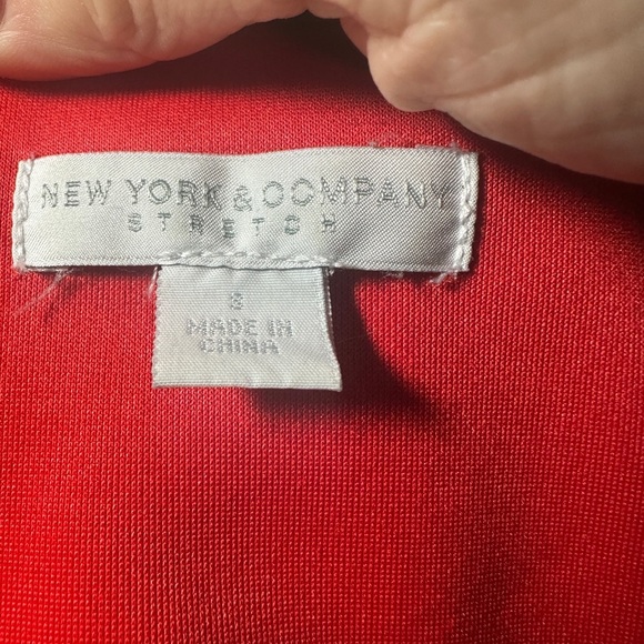 New York Company Stretch Red/Orange Sleeveless Dress Size Small - Picture 6 of 7